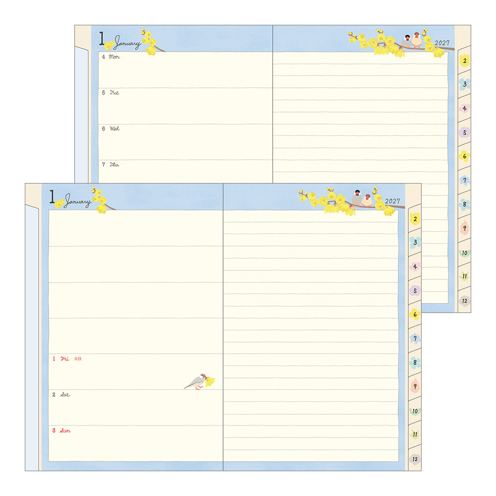[Pre-Order] 2027 Pocket Diary, Bird, B6