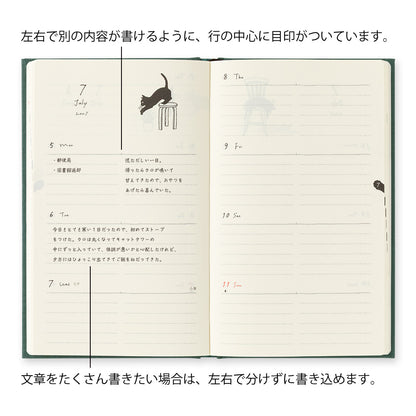 [Pre-Order] 2027 Diary Book Type, Cat Green, B6 Variant