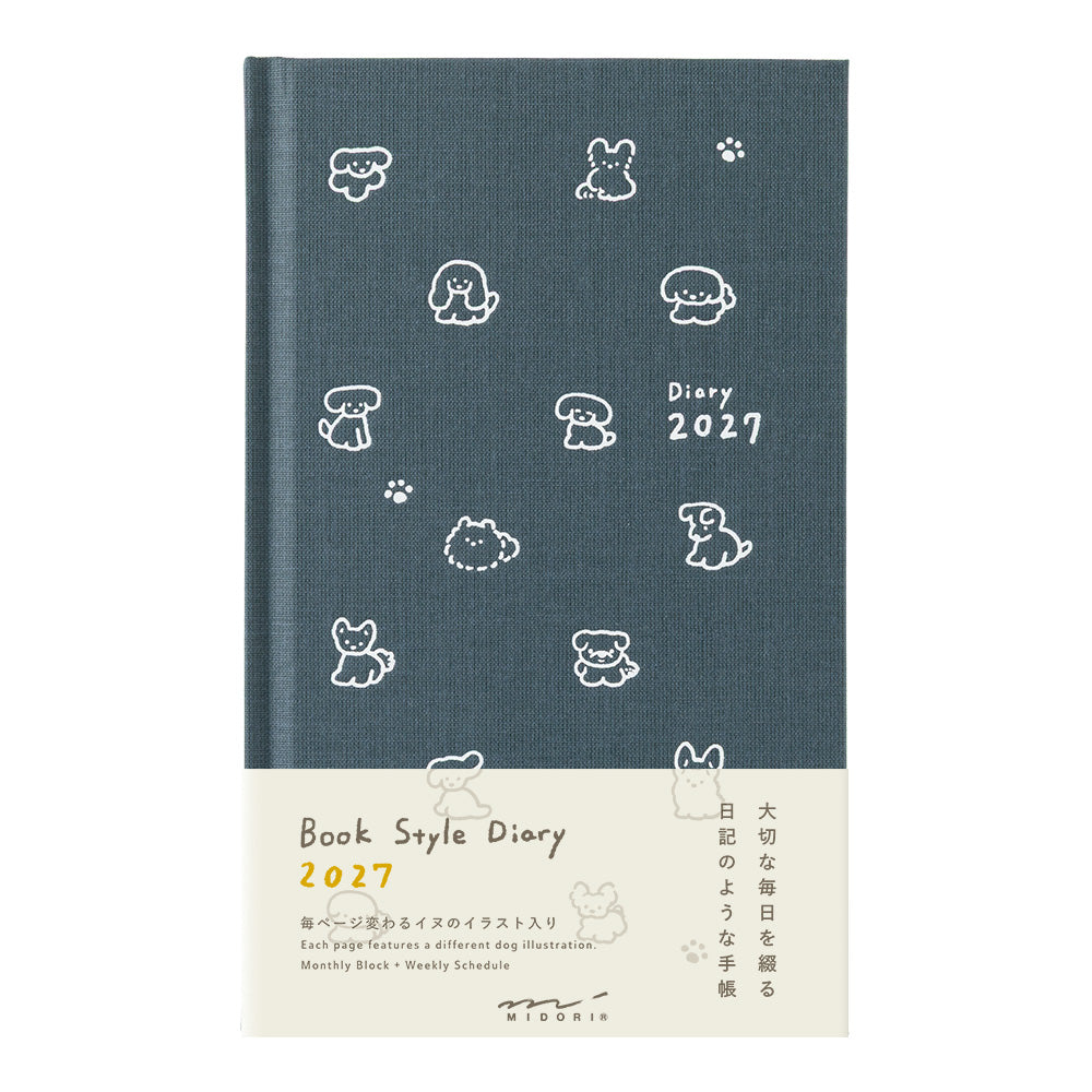 [Pre-Order] 2027 Diary Book Type, Dog Navy, B6 Variant