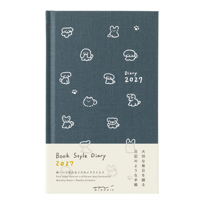 [Pre-Order] 2027 Diary Book Type, Dog Navy, B6 Variant