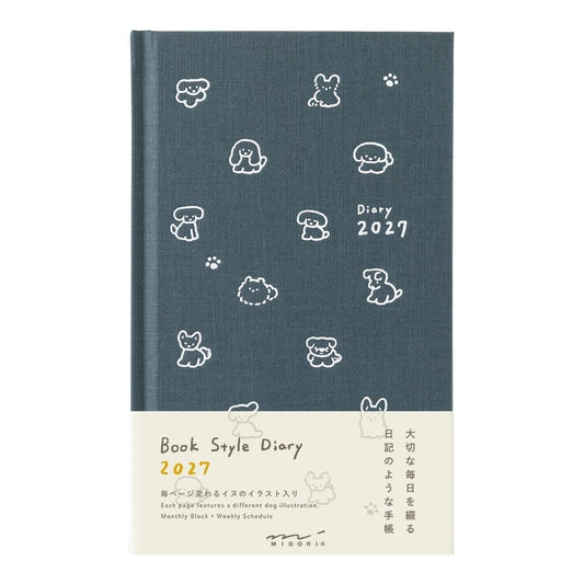 [Pre-Order] 2027 Diary Book Type, Dog Navy, B6 Variant