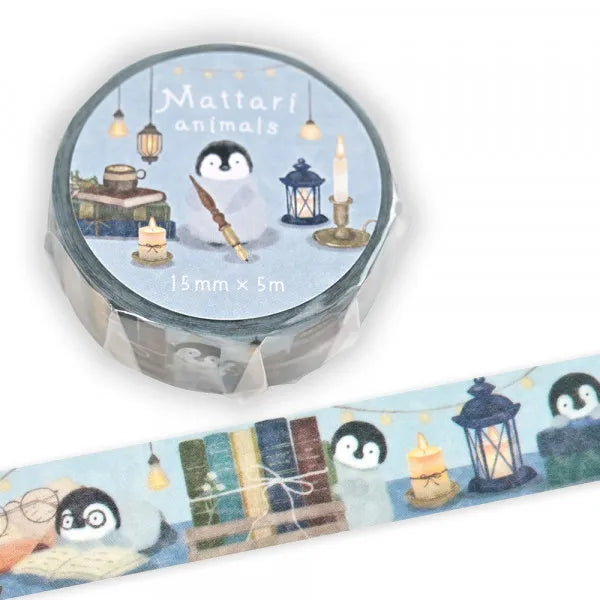 Penguin, Mattari Animals, Washi Masking Tape 15mm x 5m