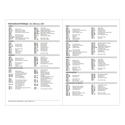 MARK'S 2026 手帳｜世界地圖米白色｜週直間｜B6變型｜ 2025年10月始