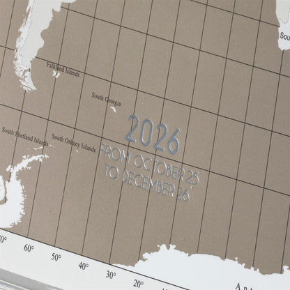 MARK'S 2026 手帳｜世界地圖米白色｜週直間｜B6變型｜ 2025年10月始