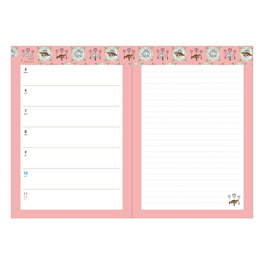 Paul & Joe 2026 手帳｜貓與毛線｜左邊週間｜B6