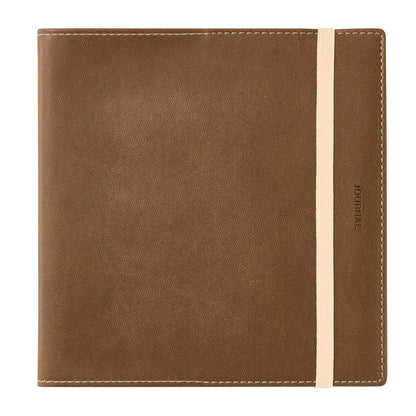 Brown, funlog planner 2027 PU Sewing Cover, Weekly Block, Square 148
