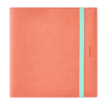 Salmon Pink, funlog planner 2027 PU Sewing Cover, Weekly Block, Square 148