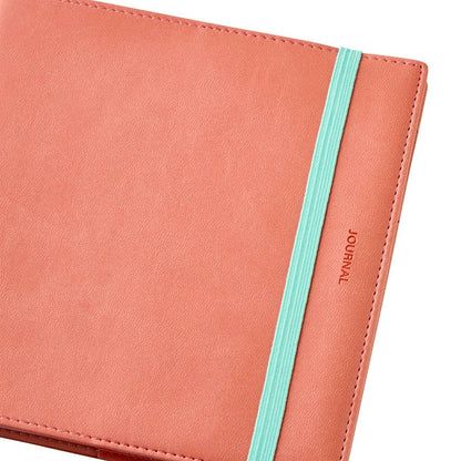 Salmon Pink, funlog planner 2027 PU Sewing Cover, Weekly Block, Square 148