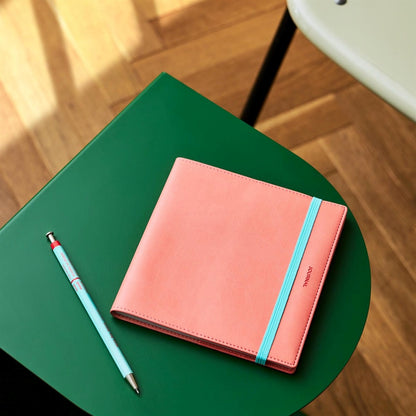 Salmon Pink, funlog planner 2027 PU Sewing Cover, Weekly Block, Square 148