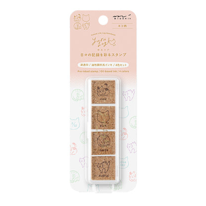 Cat, Yuru Log Pre-inked Stamp