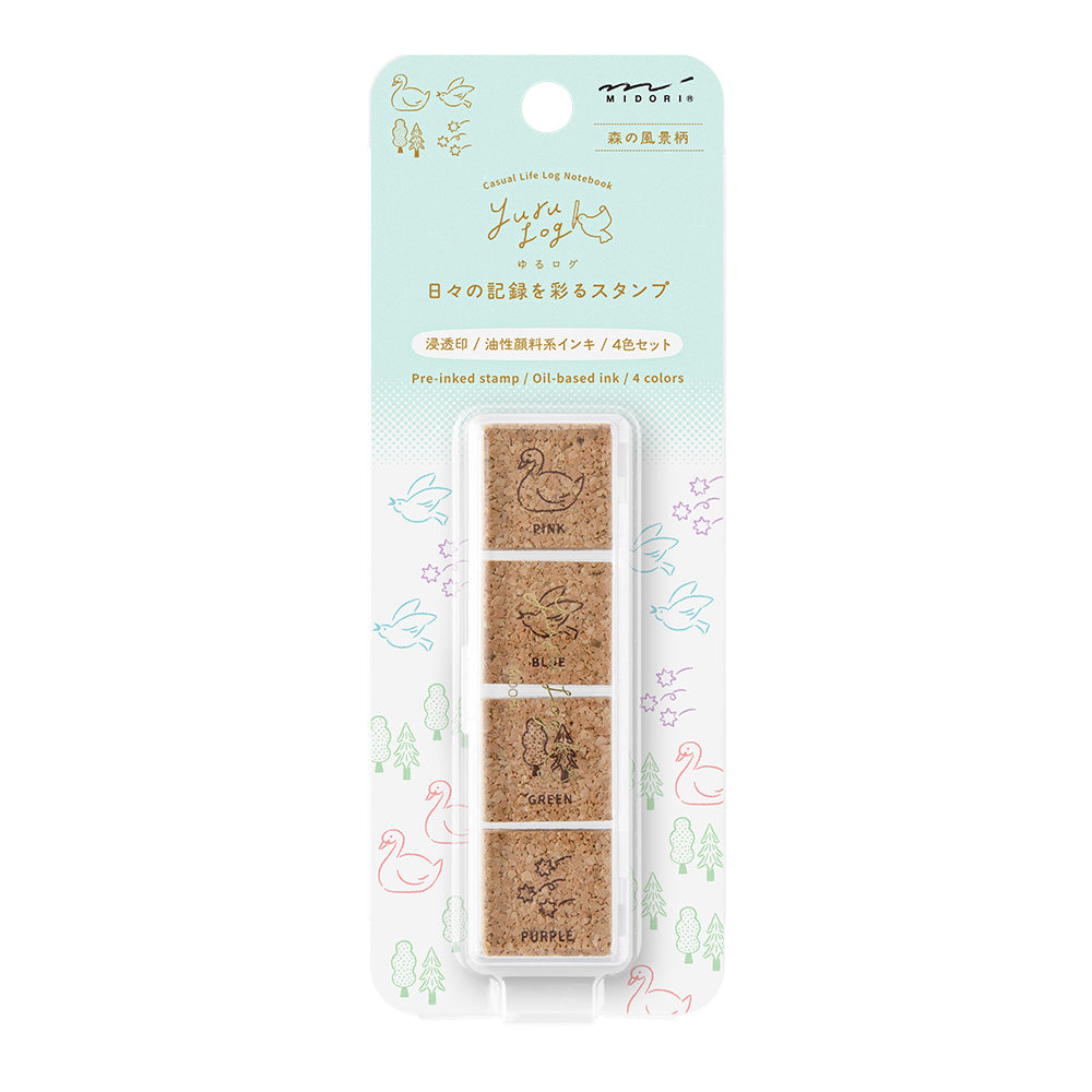 Forest Scenery, Yuru Log Pre-inked Stamp
