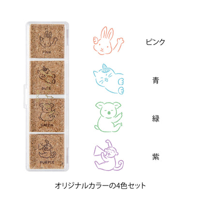 Animal Poses, Yuru Log Pre-inked Stamp