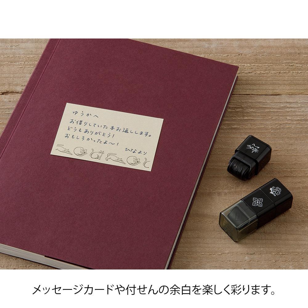 貓和風景｜手繪浸透滾輪印章