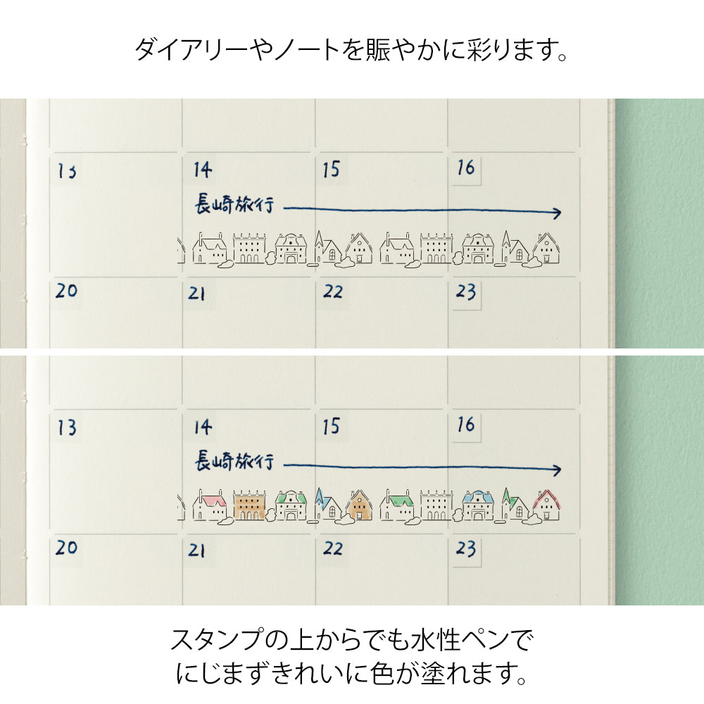 狗和風景｜手繪浸透滾輪印章