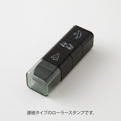 山的景色｜手繪浸透滾輪印章