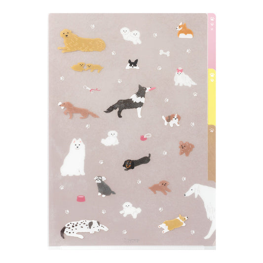 Dog A, A4, 3 Pockets Clear Folder