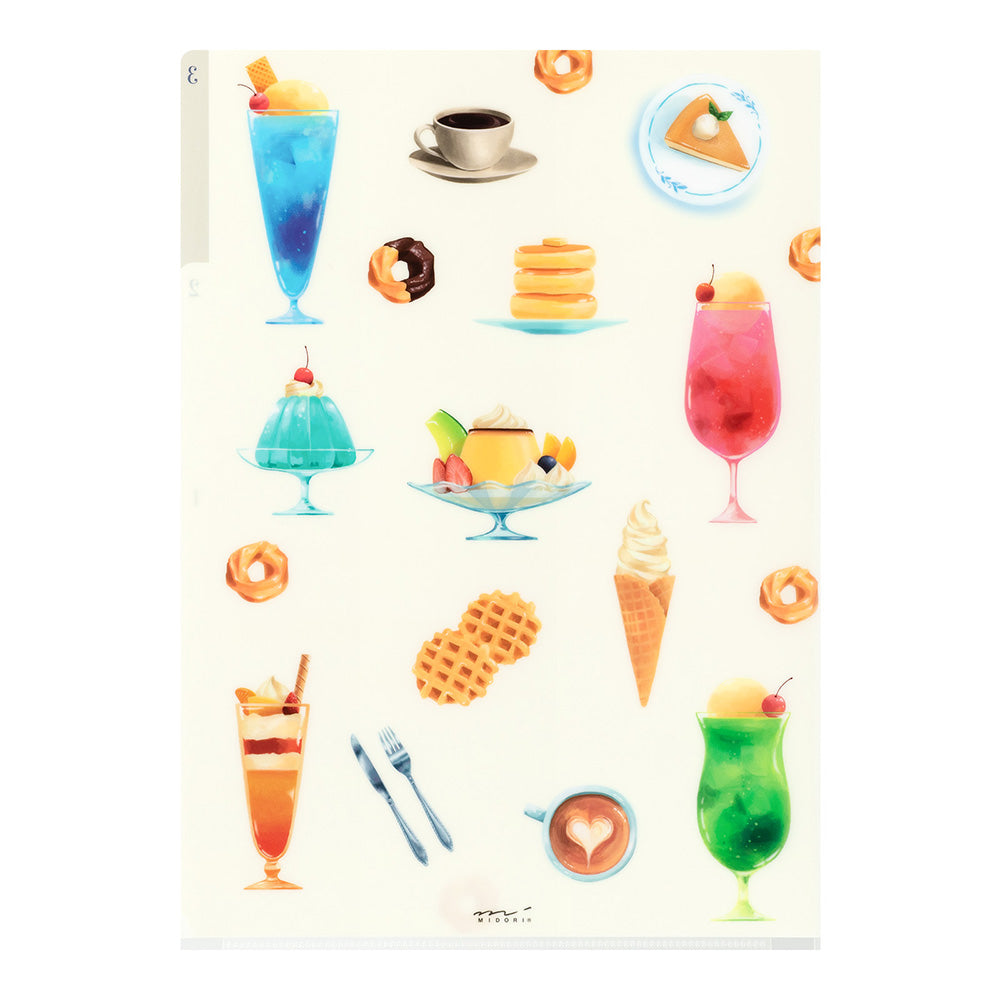 Cafe, A4, 3 Pockets Clear Folder