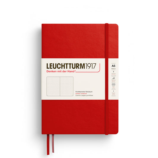 LEUCHTTURM1917, Dotted A5 (Medium) Hardcover, Cherry Colour, Notebook Classic