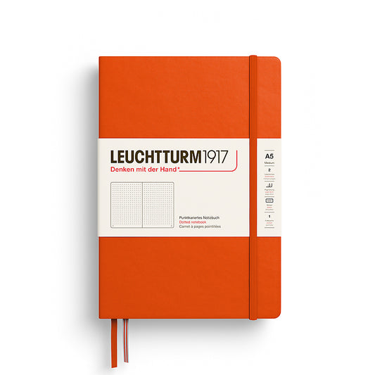 LEUCHTTURM1917, Dotted A5 (Medium) Hardcover, Pumpkin Colour, Notebook Classic