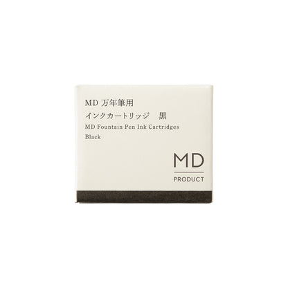Black, MD Fountain Pen Ink Cartridges, Pack of 6