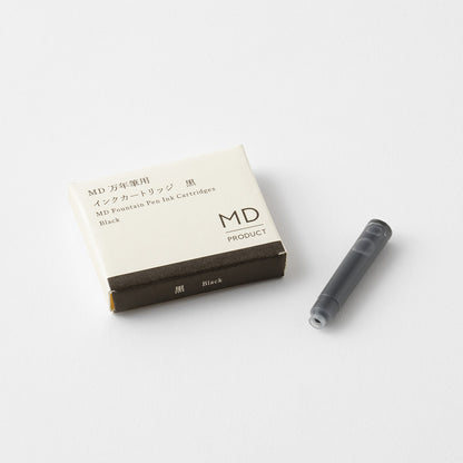 Black, MD Fountain Pen Ink Cartridges, Pack of 6