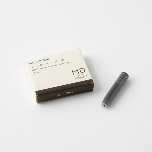 Black, MD Fountain Pen Ink Cartridges, Pack of 6