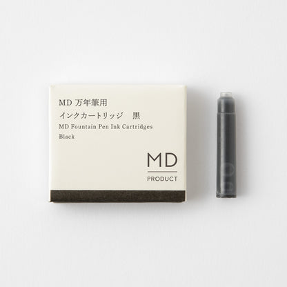 Black, MD Fountain Pen Ink Cartridges, Pack of 6