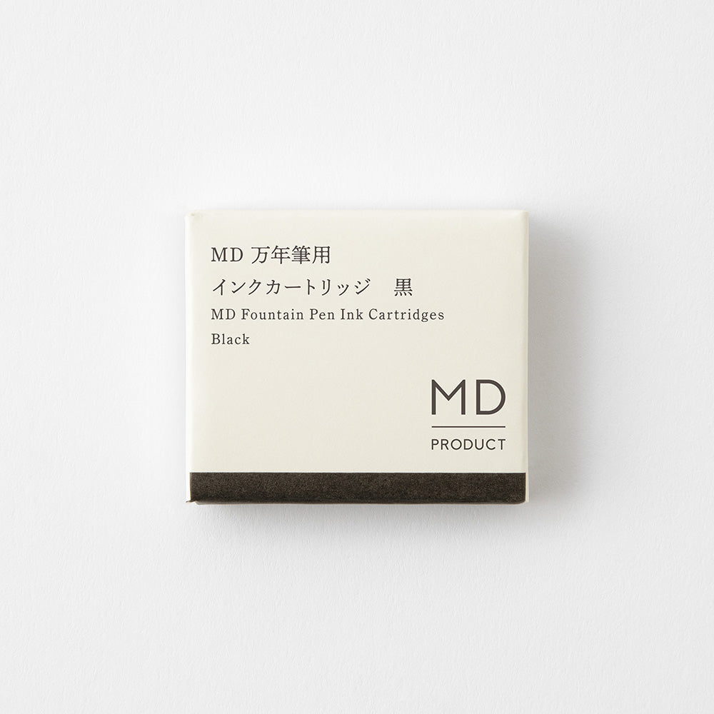 Black, MD Fountain Pen Ink Cartridges, Pack of 6