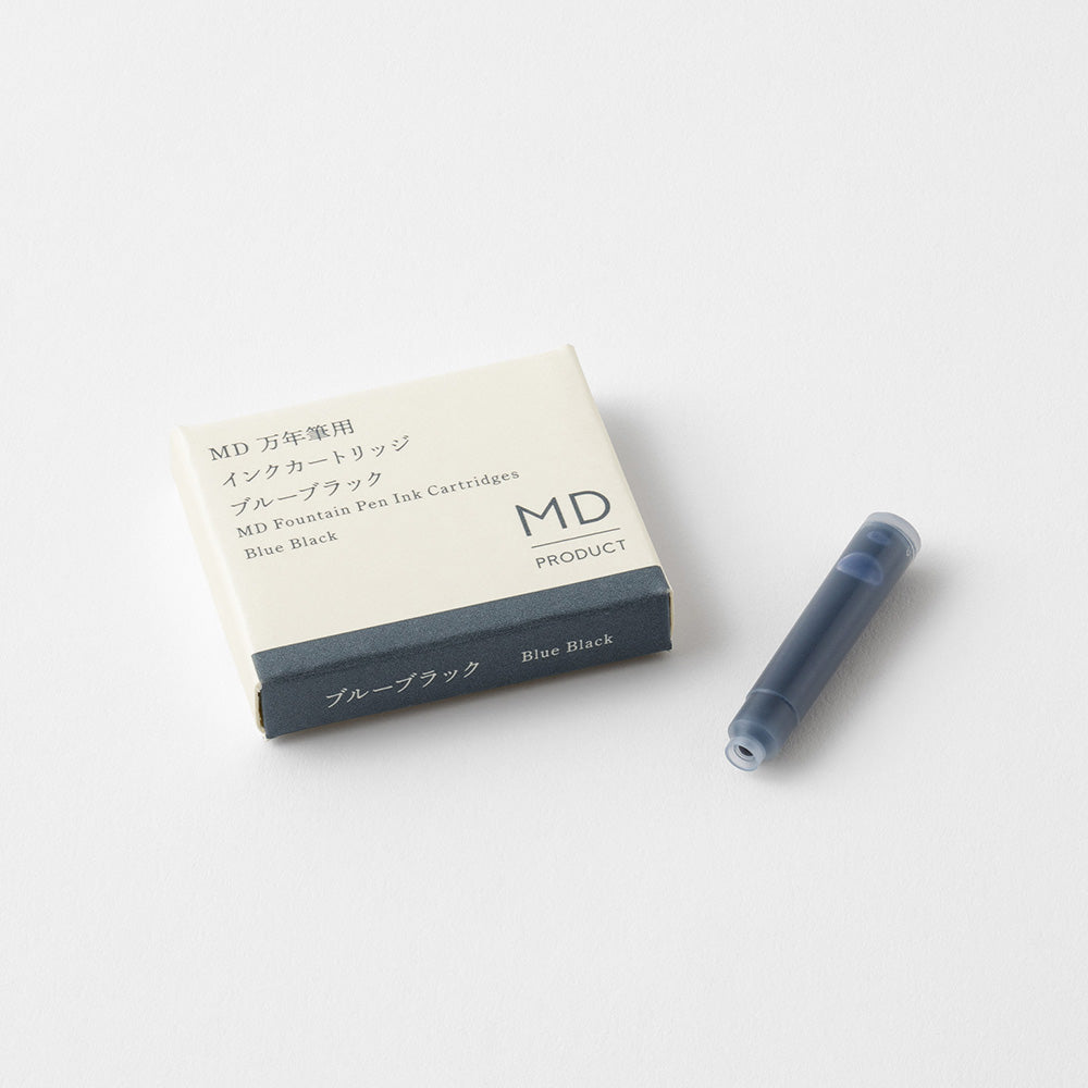 Blue Black, MD Fountain Pen Ink Cartridges, Pack of 6