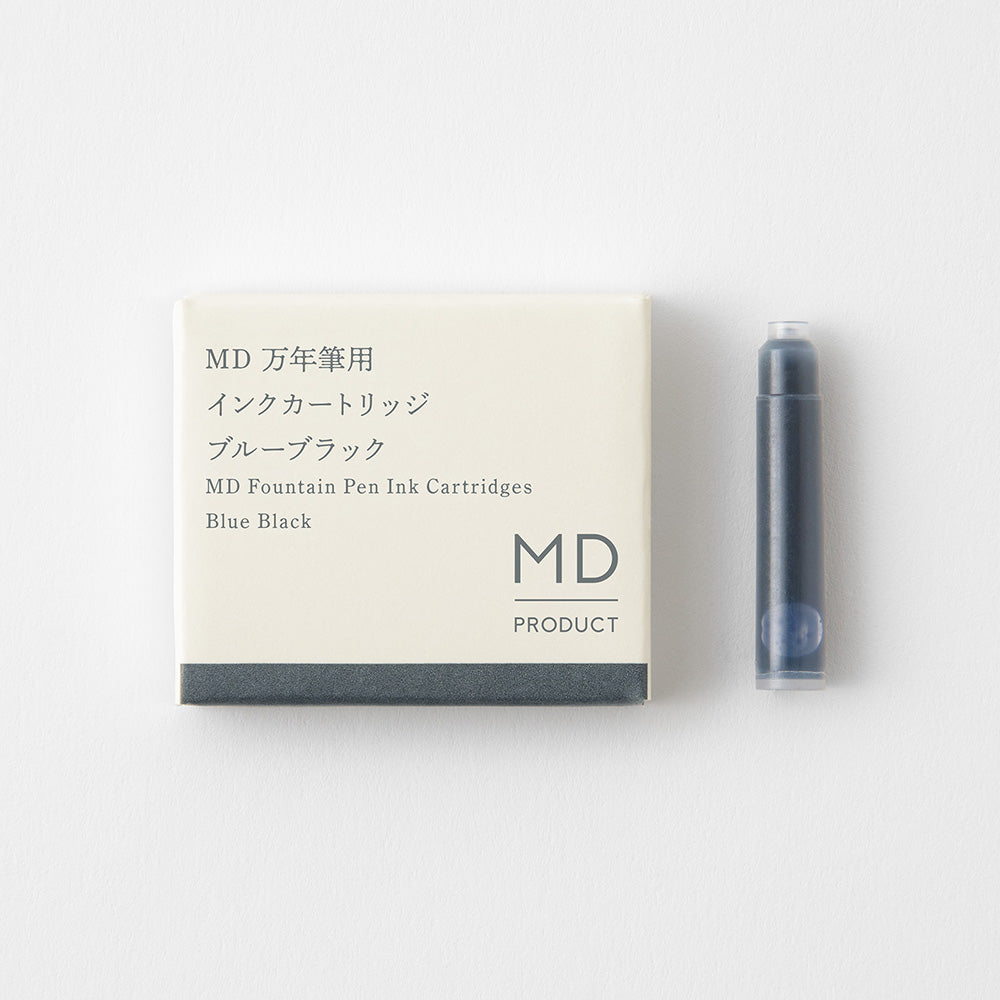 Blue Black, MD Fountain Pen Ink Cartridges, Pack of 6