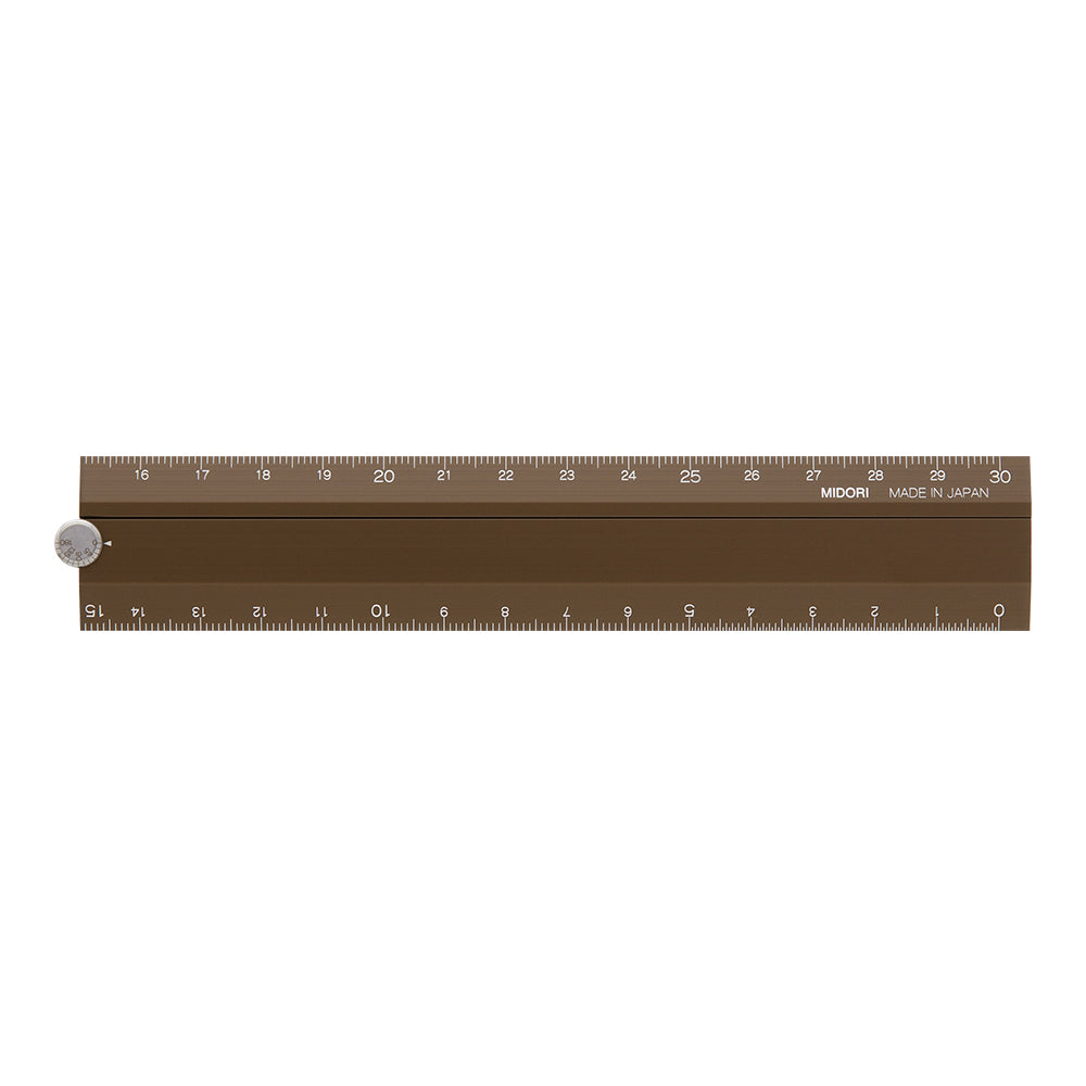 Brown Aluminium Multi Ruler 30cm