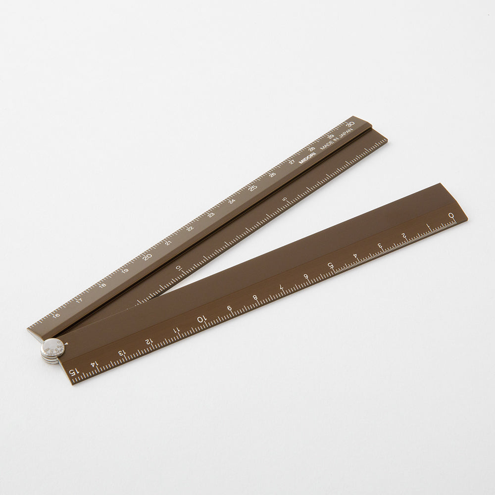 Brown Aluminium Multi Ruler 30cm