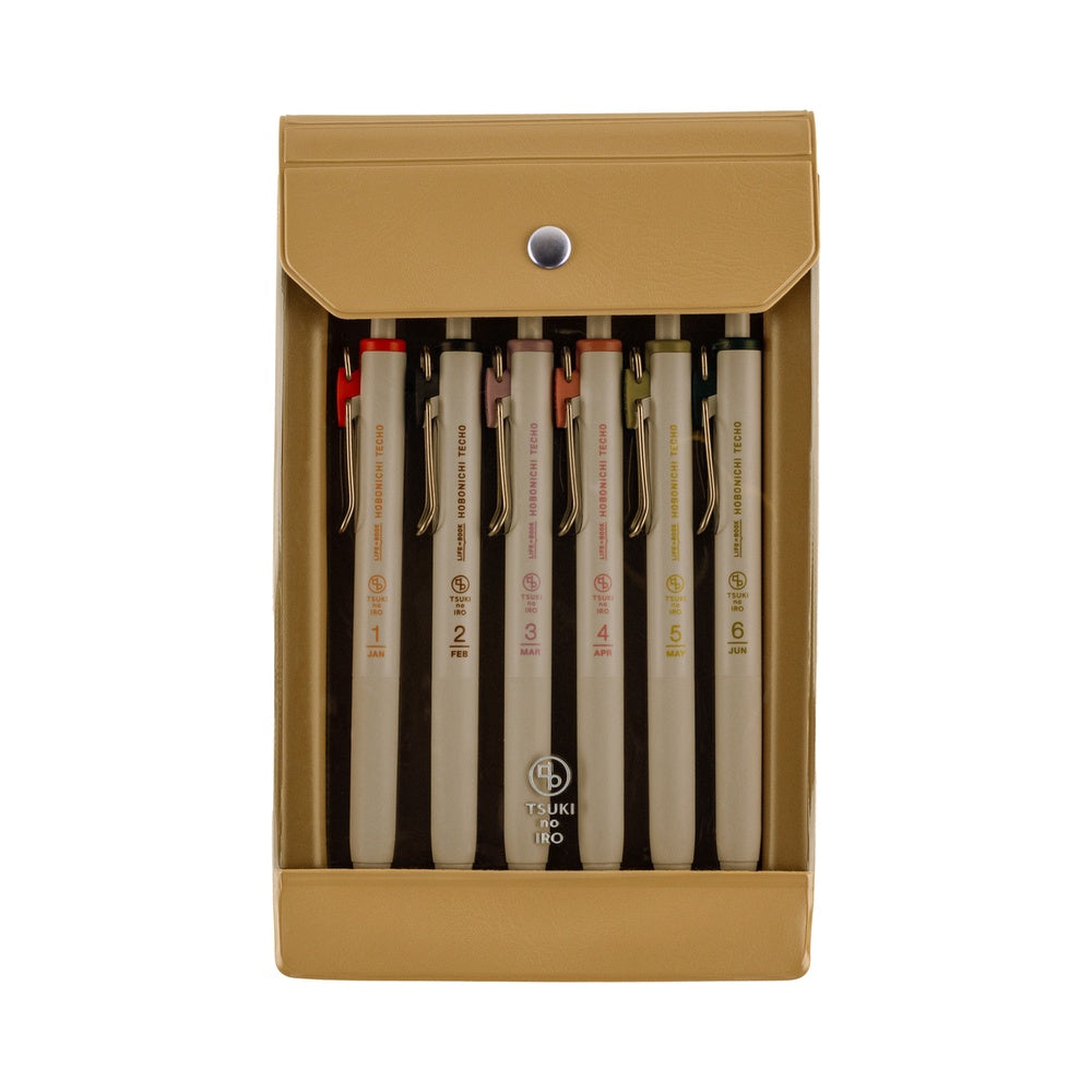 uniball ONE, TSUKI no IRO Set of 6 with Case, 0.38mm