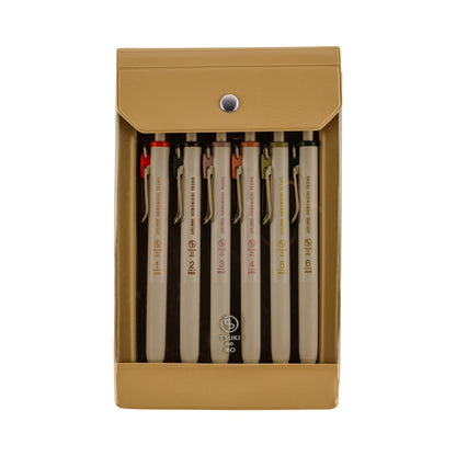 uniball ONE, TSUKI no IRO Set of 6 with Case, 0.38mm