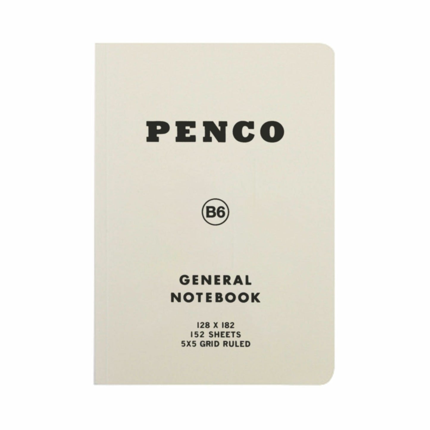 White, Penco Softcover Notebook, 5mm Grid