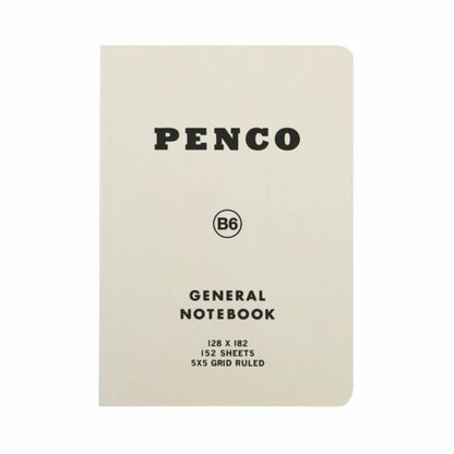 White, Penco Softcover Notebook, 5mm Grid