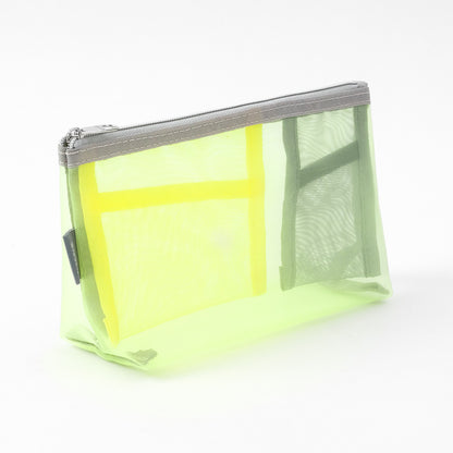 midori, Pen & Tool Pouch Mesh, with Gusset Yellow-Green