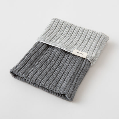 Two-Tone Gray, Knitted Book Band with Pockets, A6 ～ B6