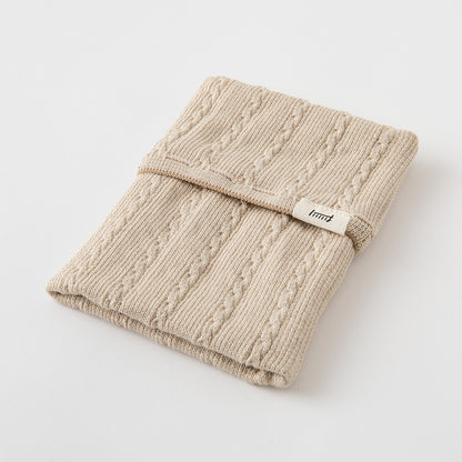 Beige A, Knitted Book Band with Pockets, A6 ～ B6
