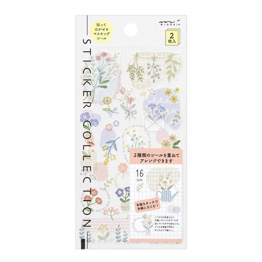 midori, Flower, Sticker Collection - Two Sheets