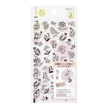 將圖片載入圖庫檢視器 midori, Monotone Flower, Sticker Collection - Two Sheets

