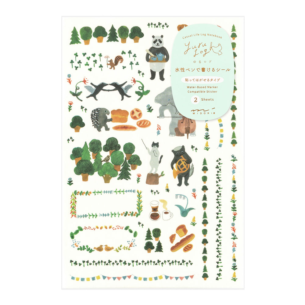 Forest Animal, 2 Sheets Sticker, Yuru Log