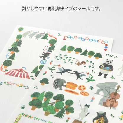 Forest Animal, 2 Sheets Sticker, Yuru Log