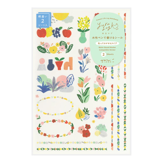 Motif Textile, 2 Sheets Sticker, Yuru Log