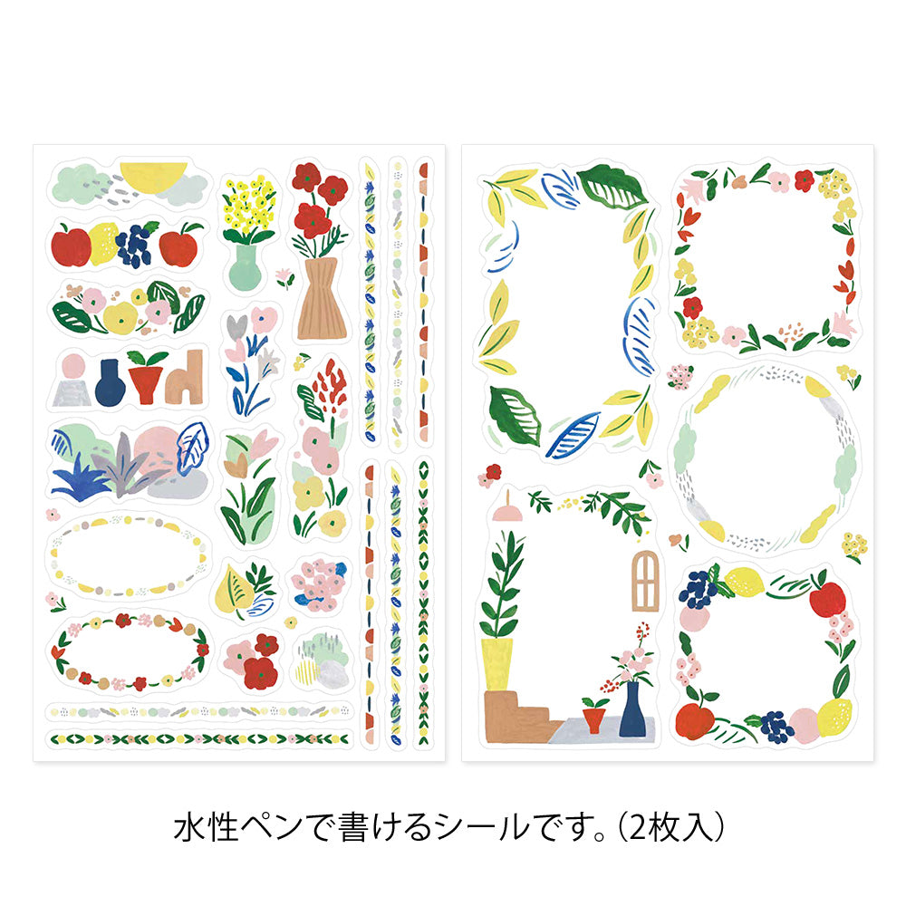 Motif Textile, 2 Sheets Sticker, Yuru Log