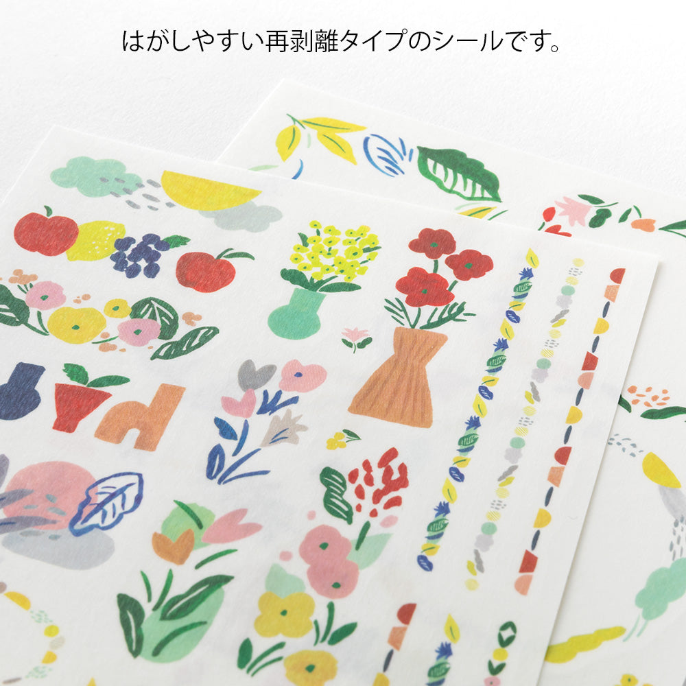 Motif Textile, 2 Sheets Sticker, Yuru Log