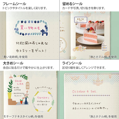 Motif Textile, 2 Sheets Sticker, Yuru Log