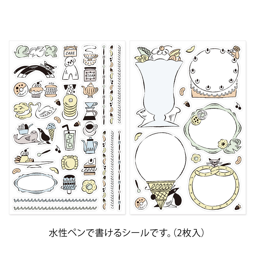 Sweets & Animals, 2 Sheets Sticker, Yuru Log