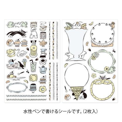 Sweets & Animals, 2 Sheets Sticker, Yuru Log