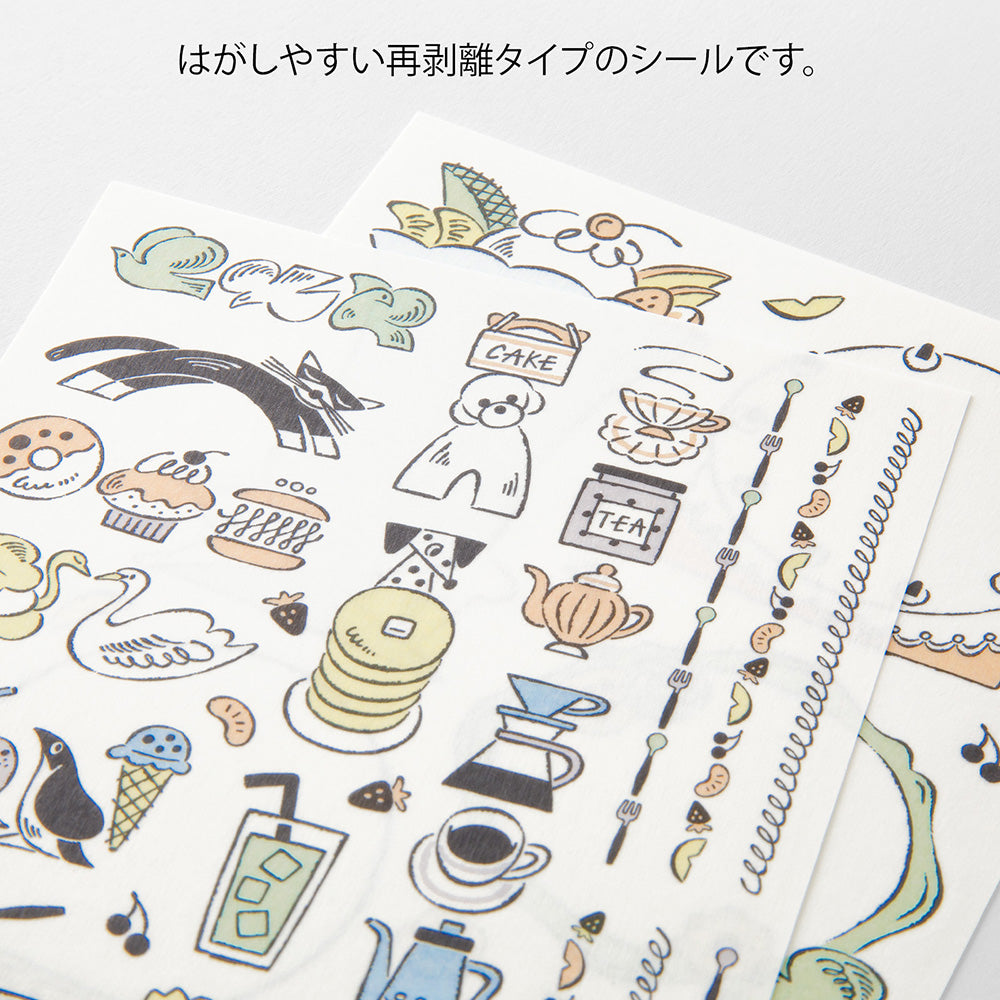 Sweets & Animals, 2 Sheets Sticker, Yuru Log